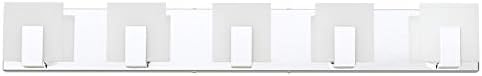 Aipsun 5 Lights Modern LED Bathroom Vanity Light Acrylic Stainless Steel Chrome - Image 2