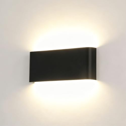 10" Hardwired Black Rectangular Indoor Up Down LED Wall Sconce by LUXLUCIO
