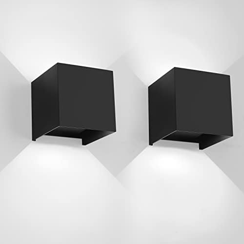 Mille Lucciole 12W 2Pack Outdoor Wall Lights Exterior/Interior, LED Black by MilleLucciole