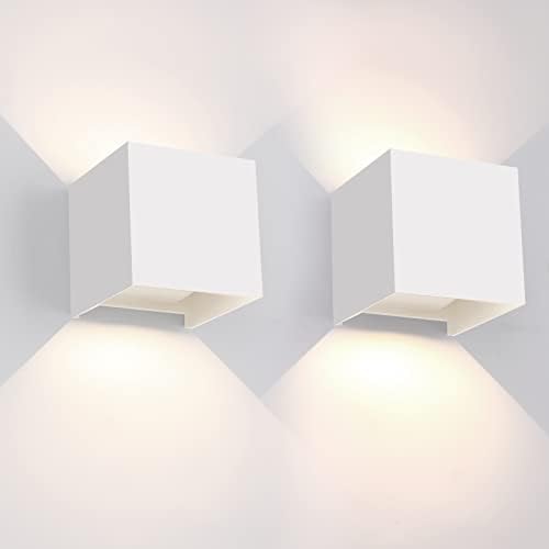 Mille Lucciole 12W 2Pack Outdoor Wall Lights Exterior/Interior, LED White by MilleLucciole