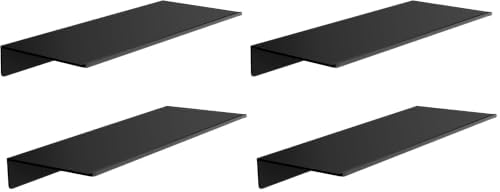 HNVNER Metal Floating Shelves Set of 2, Small Adhesive Wall Shelf by HNVNER