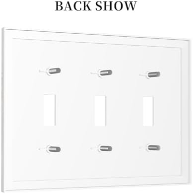Decorative Switch Plates Beige Marble Pattern 3 Gang Wall Plate Faceplate - Image 4