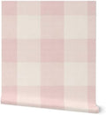 Spoonflower Pink Plaid Faux Peel and Stick Wallpaper by Spoonflower