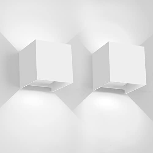 Mille Lucciole 12W 2Pack Outdoor Wall Lights Exterior/Interior, LED White by MilleLucciole
