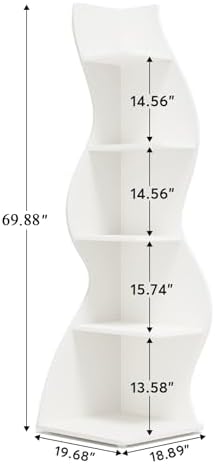 Tribesigns Corner Shelf, Modern 5-Tier Wall Corner Bookshelf Set of Two - Image 3
