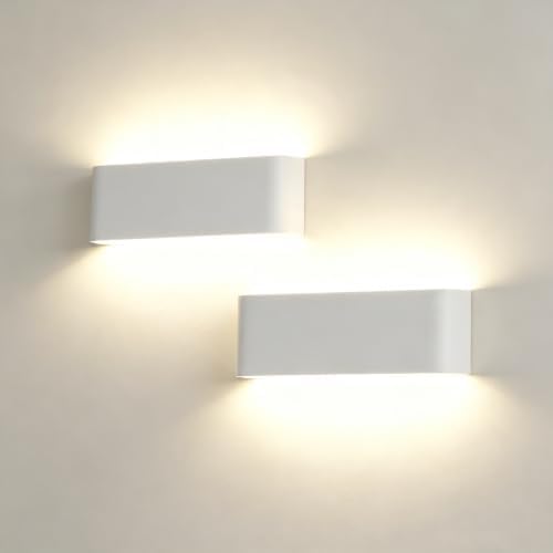 15.4" White Rectangular Indoor Up Down LED Vanity Light, 2 Pack by LUXLUCIO