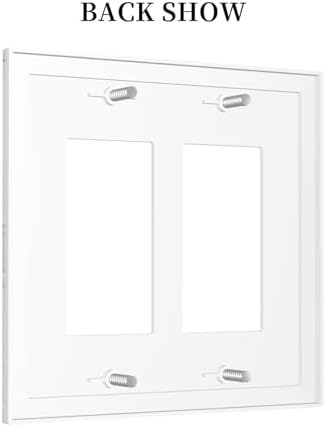 Decorative Outlet Covers Rustic White Grey Wood Grain 2 Gang Double GFCI Rocker - Image 4