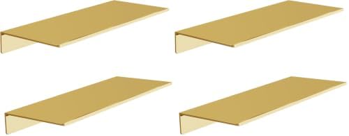 HNVNER Brushed Gold Floating Shelves Set of 2, Wall Shelf, 11.8 x 4.9 Inch by HNVNER