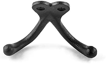 Renovators Supply Manufacturing Double Wall Hook, Cast Iron Black Powder Coat - Image 3