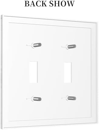 Decorative Switch Plates Rustic White Grey Wood Grain 2 Gang Double Toggle Wall - Image 4