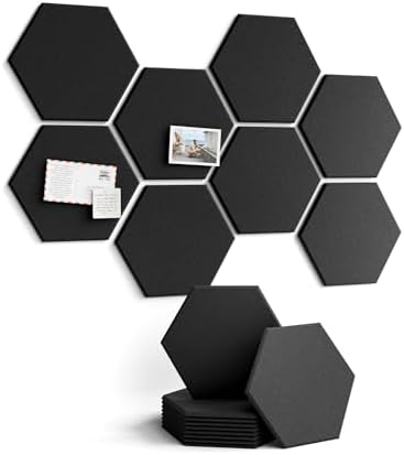 Fluxynara 8-Pack Hexagon Felt Bulletin Board Tiles by FLUXYNARA