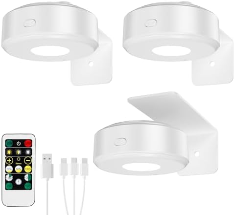3 Pcs Picture Lights, Rechargeable Battery Operated Dimmable 3-Color Wall Light by Unknown