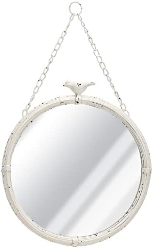 NIKKY HOME 11 Inch Decorative Small Hanging Mirrors Vintage Rustic Round Metal by NIKKYHOME