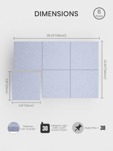 Bumusty 36"x 24" Large Felt Bulletin Board Tiles - Image 2