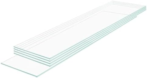 08" W x 48" L - 5 PCS Rectangle Tempered Glass Shelf Set, Glass Shelves of Wall by Unknown