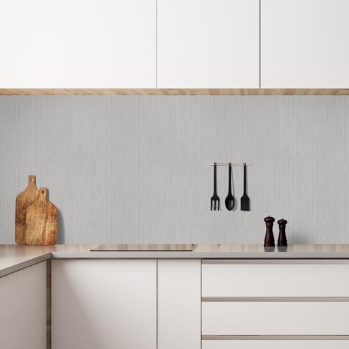 Grey Grasscloth Peel and Stick Wallpaper Texture Contact Paper A Set of 15.7" X - Image 2