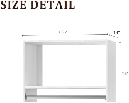 31.5" Wide Tall Hanging Modular Closet System, Wall-Mounted Closet Organizer - Image 2
