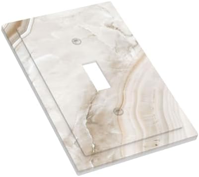Decorative Light Switch Cover Beige Marble Pattern 1 Gang Single Toggle - Image 3