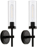 SANTOSTOCK Black Wall Sconces Set of Two, Hardwired Bathroom Vanity Sconces by SANTOSTOCK