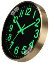 9.8-inch wall clock with metal frame, illuminated and silent by Unknown