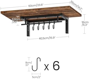 CHOEZON Wall-Mounted Pot Racks, Floating Shelves, Wall Shelves, Vintage Pot - Image 5