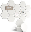 Fluxynara 12-Pack Hexagon Felt Bulletin Board Tiles, Milky White-1 by FLUXYNARA
