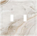 Decorative Switch Plates Beige Marble Pattern 2 Gang Double Toggle Wall Plate by Lightswitchcovers