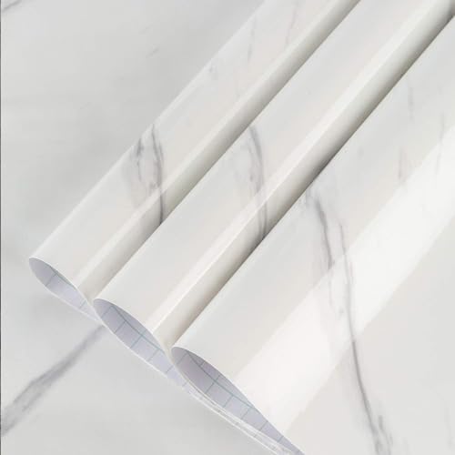BAYYA White Marble Wallpaper Peel Stick Countertops Granite Contact Paper by BAYYAPeelandStickWallpaper