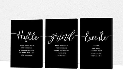 Office Wall Art-3 Panel Motivational Wall Art, Inspirational Quotes Canvas Art by GUTTATYART