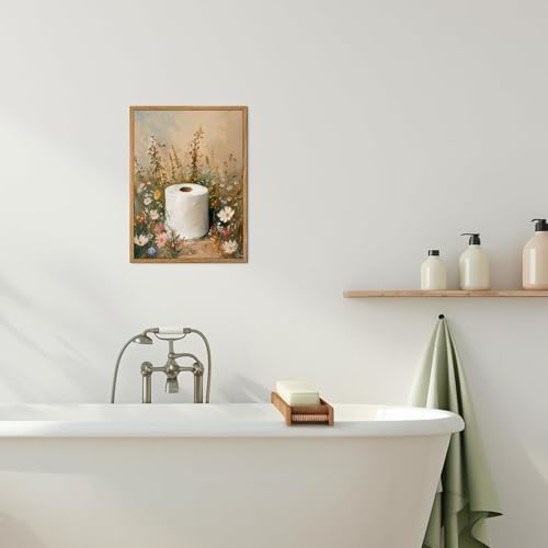 AtterrirArt Framed Bathroom Funny Wall Art, 12 * 16 Inch, Funky Toilet Paper - Image 5