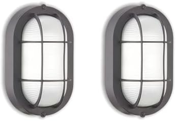 WISBEAM 2 Pack LED Bulkhead Light, Outdoor Bulkhead LED Wall Light, 6W Replace by WISBEAM