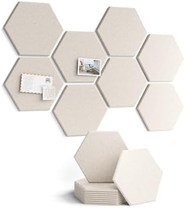 Fluxynara 8-Pack Hexagon Felt Bulletin Board Tiles by FLUXYNARA