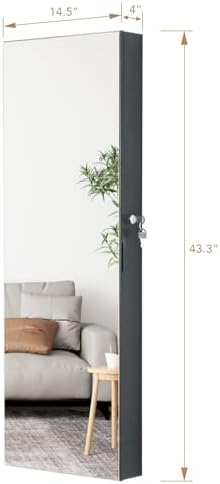 LED Jewelry Cabinet Armoire Organizer, Wall/Door Mount Jewelry Organizer and - Image 5