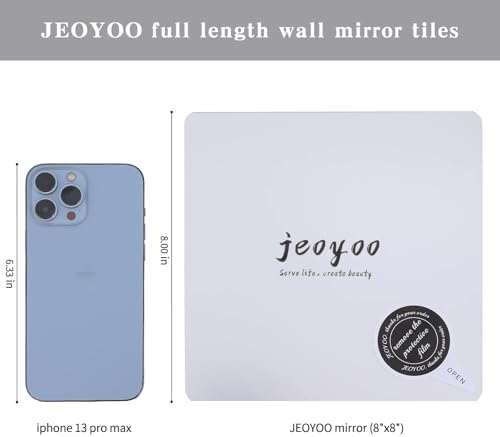 JEOYOO Full Length Wall Mirror Tiles, Frameless Full Body Mirror Tiles - Image 3