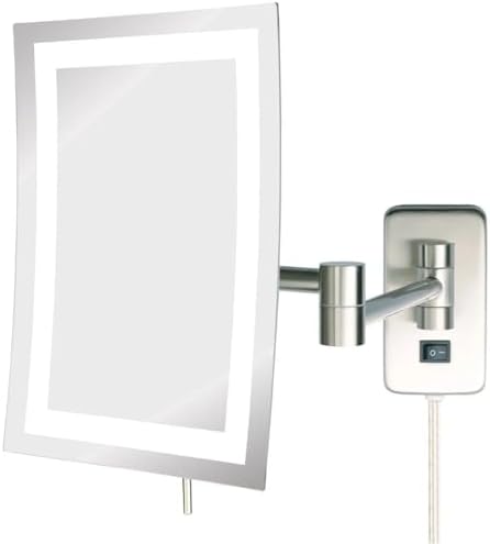 JERDON Lighted Wall-Mount Makeup Mirror by Jerdon