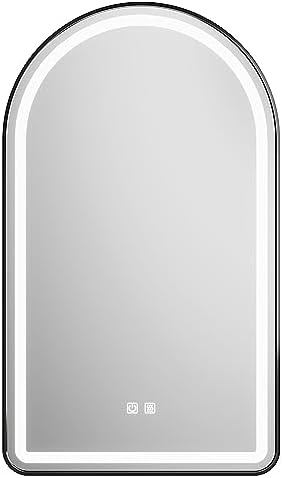 Arched Bathroom Mirror 24"x36", LED Tempered Glass by MYlovelylands