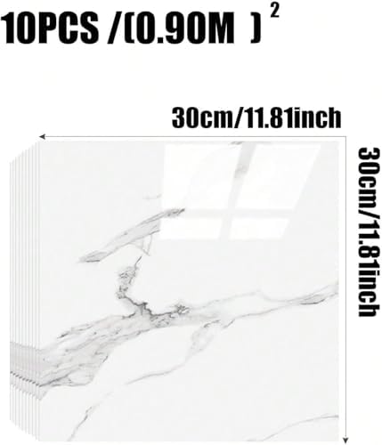 Chejiaye 10pcs Marble Peel and Stick Backsplash Waterproof Washroom Wall Panels - Image 4