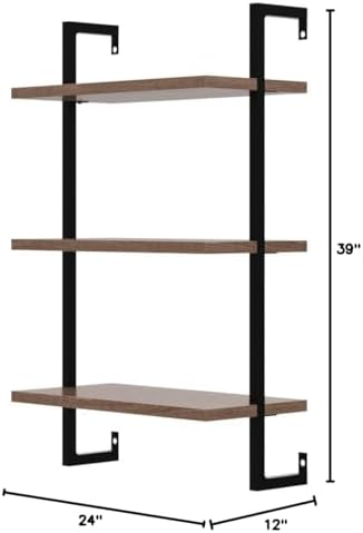 Nathan James Theo 3-Shelf Small Bookcase, Floating Wall Mount Bookshelf - Image 2