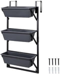 GIANTEX 3-Tier Deck Railing Planter, Hanging Planter Boxes by Giantex