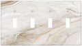 Light Switch Covers Beige Marble Pattern Quad Toggle 4 Gang Wall Plate by Lightswitchcovers