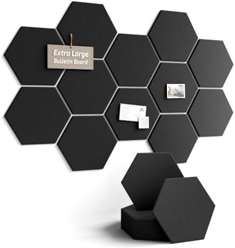 Fluxynara Extra Large 12-Pack Felt Bulletin Board Tiles by FLUXYNARA