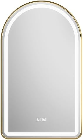 Arched Bathroom Mirror 20"x28", LED Tempered Glass by MYlovelylands