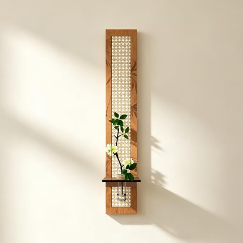 1PC Vertical Bamboo Weaving Wall Art, 47In x 8In by YOOSART