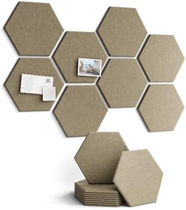 Fluxynara 8-Pack Hexagon Felt Bulletin Board Tiles, Earth Brown by FLUXYNARA
