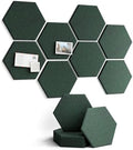 Fluxynara 8-Pack Hexagon Felt Bulletin Board Tiles, Pine Green-1 by FLUXYNARA