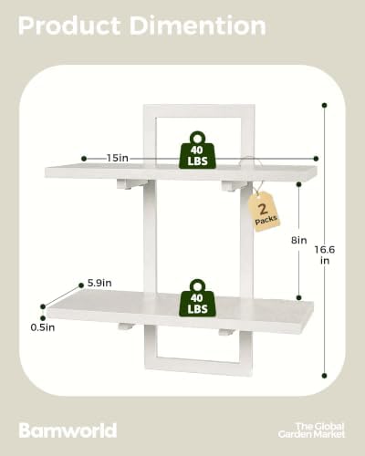 Bamworld Floating Shelves for Wall Planters Indoor Hanging Plant Shelves - Image 2