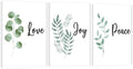 3 Piece Inspirational Wall Art, Quotes "Love Joy Peace" Canvas Print by GUTTATYART