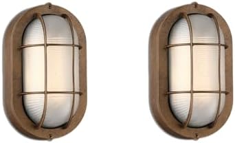 WISBEAM 2 Pack LED Bulkhead Light Bronze, Outdoor LED Wall Light by WISBEAM