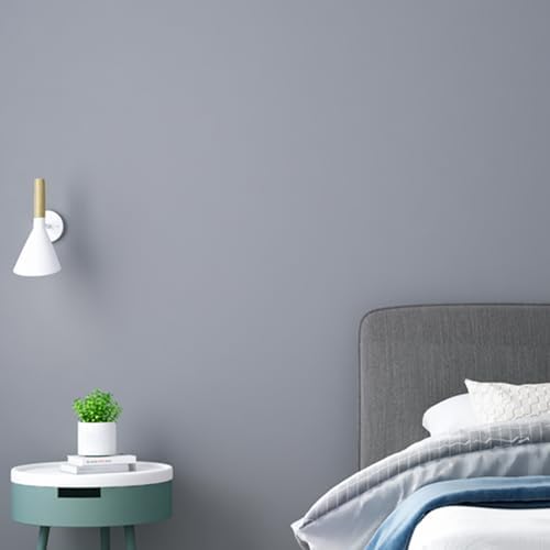 Grey Peel and Stick Wallpaper 15.7"x393" Solid Colour Contact Paper Modern - Image 6
