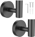 SetSail Towel Hooks for Bathrooms 2 Packs Screw-in Matte Black Bathroom Towel by SetSail